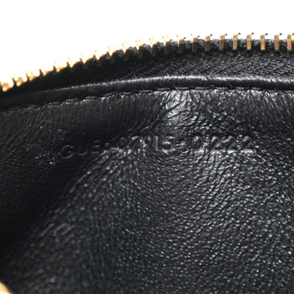 Saint Laurent Grain De Poudre Matelasse Chevron Monogram Fragments Zippered Card Case Black 7 of 7