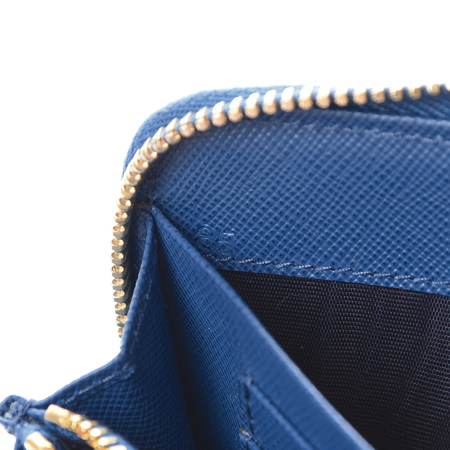 Prada Saffiano Zip Around Wallet Cobalto 7 of 14