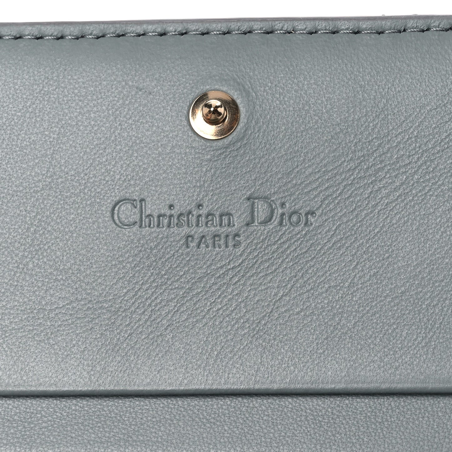 Patent Cannage Mini Lady Dior Wallet Grey