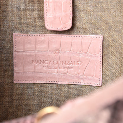 Nancy Gonzalez Python Crocodile Medium Erica Shopper Tote Pink 7 of 7