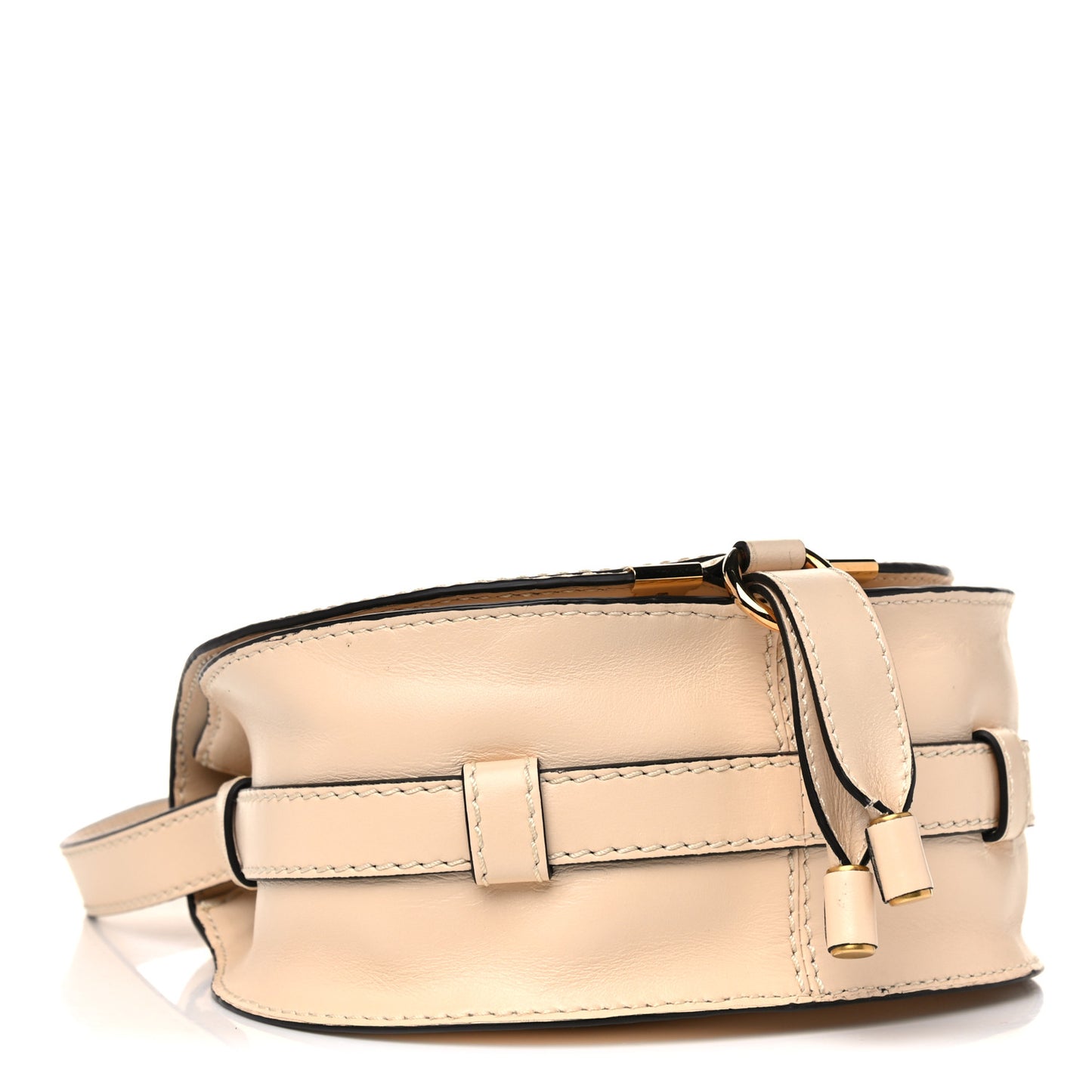 Calfskin Mini Marcie Round Crossbody Bag Abstract White