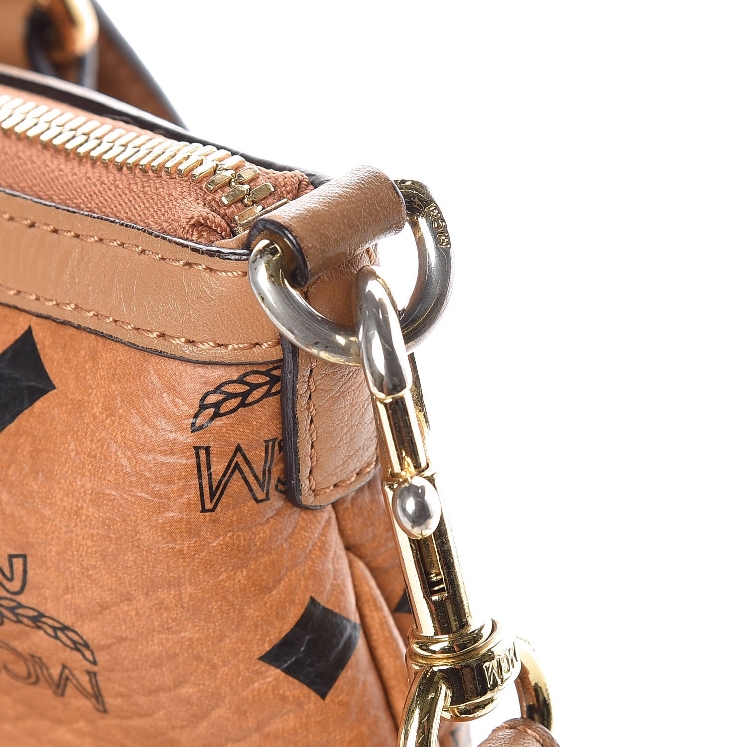 MCM Visetos Medium Essentials Shopper Tote Cognac 23 of 24