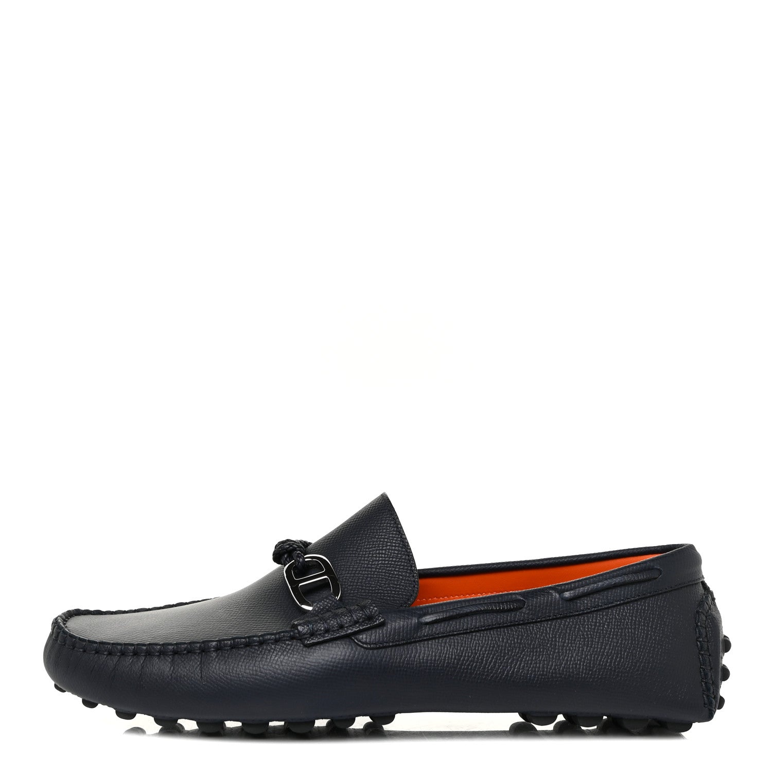 Hermes Epsom Mens Alessandro Moccasin Loafers 42.5 Marine 1 of 16