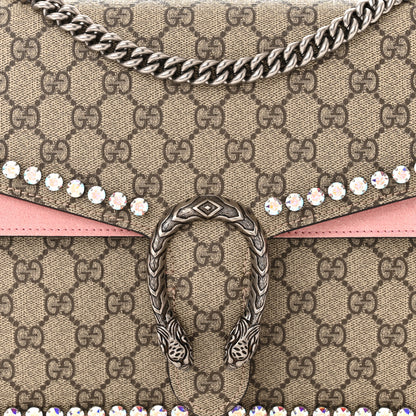 Gucci GG Supreme Monogram Suede Crystal Medium Dionysus Shoulder Bag Beige Ebony Light Peonia 8 of 10