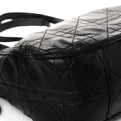 Christian Dior Lambskin Cannage Drawstring Tote Black 8 of 10