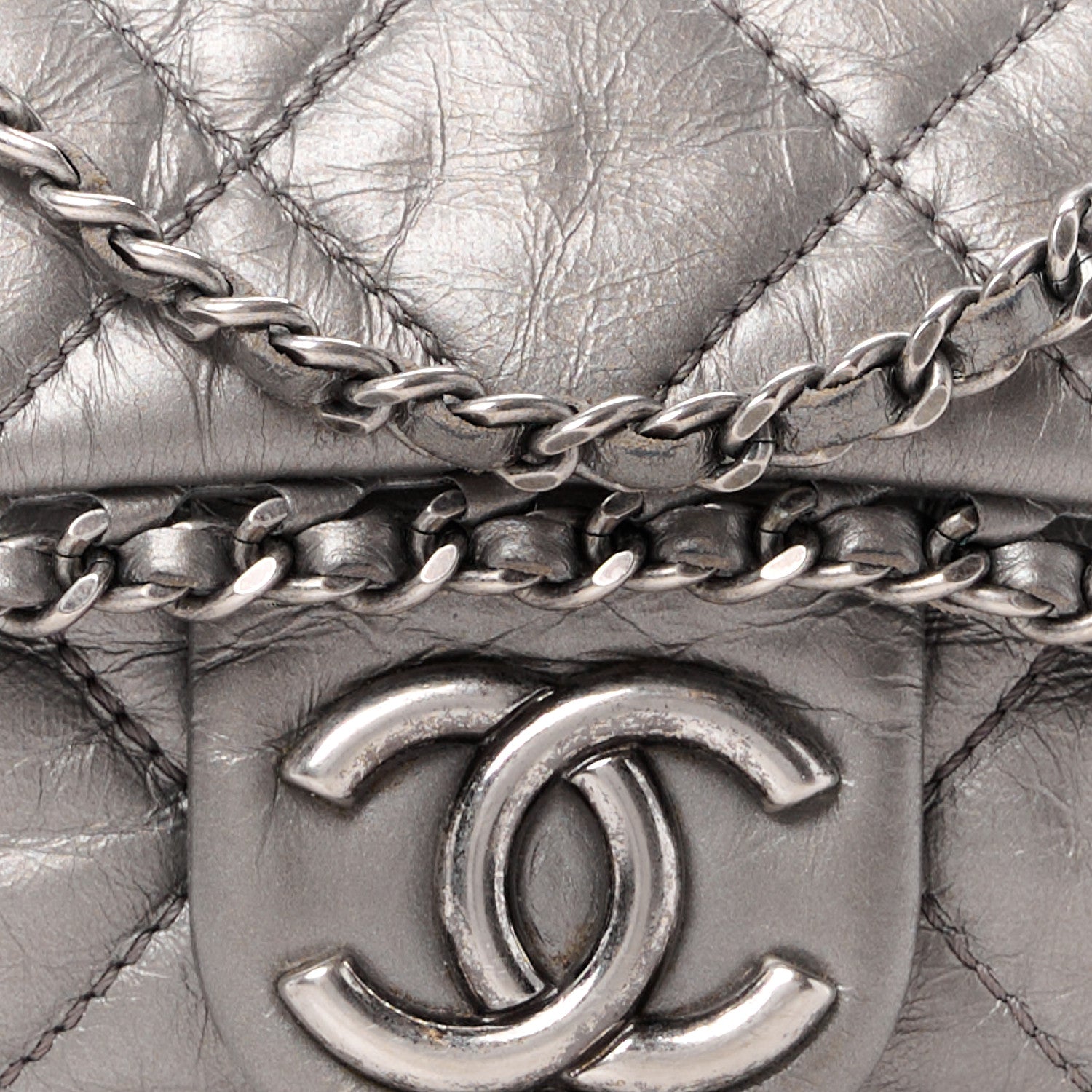 Chanel Metallic Calfskin Mini Chain Me Flap Silver 8 of 12