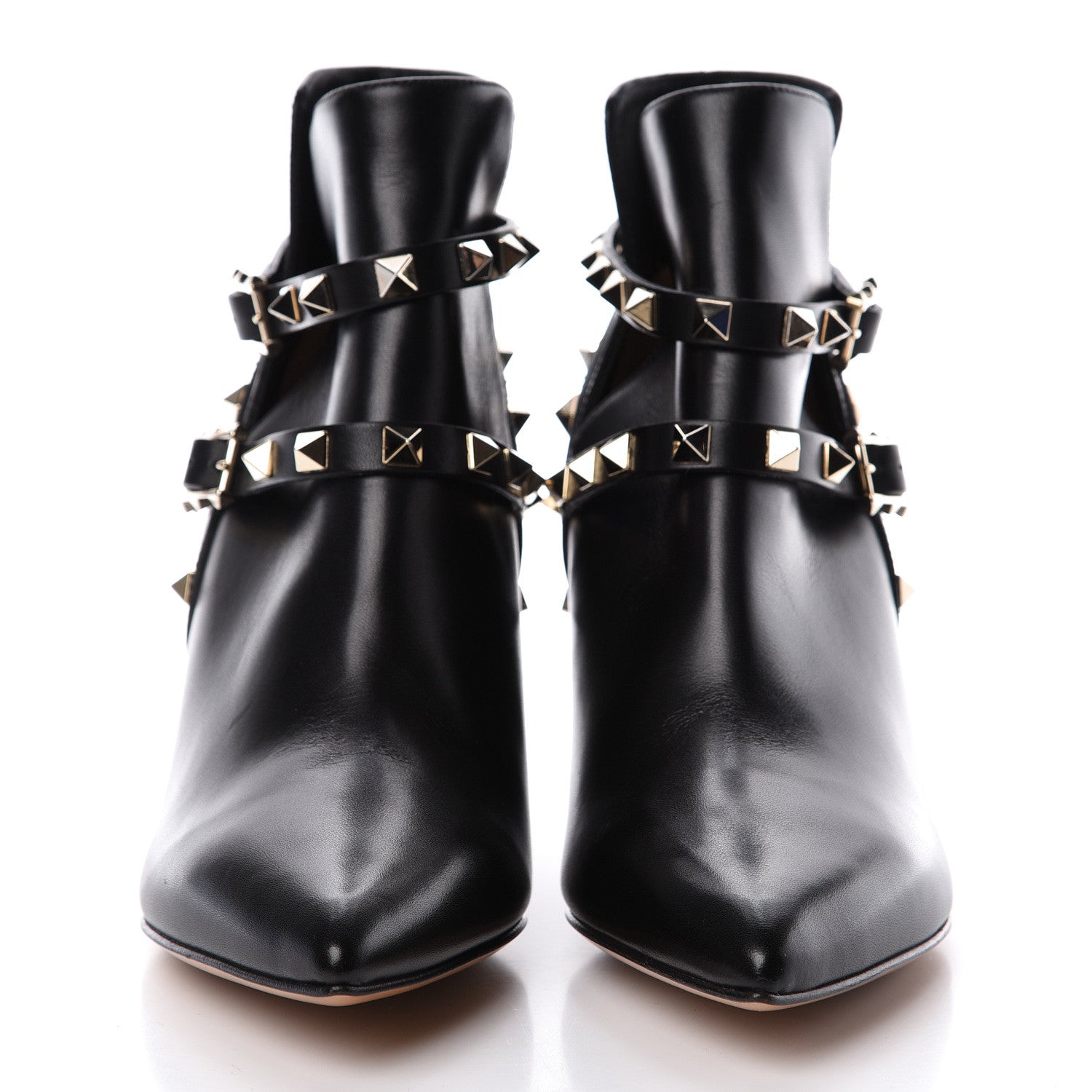 Valentino Garavani Calfskin Rockstud Double Buckle 65mm Ankle Boots 36 Black 2 of 7
