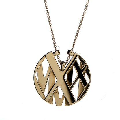 Tiffany 18K Yellow Gold Small Atlas Round Medallion Pendant Necklace 4 of 7