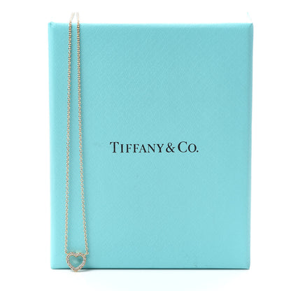 Tiffany 18K Rose Gold Diamond Metro Heart Pendant Necklace 6 of 6