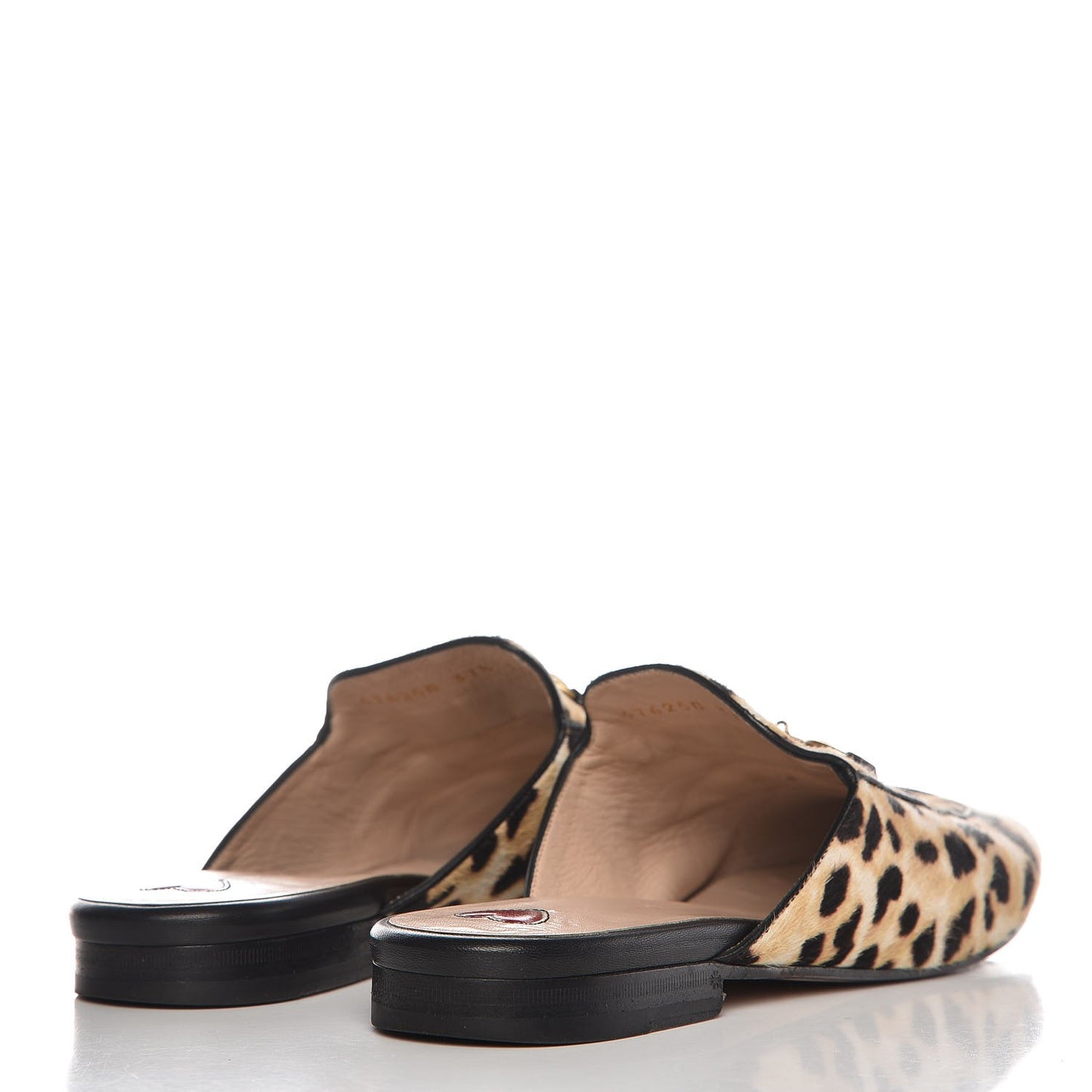 Calf Hair Leopard Print Womens Princetown Slippers 37.5 Naturale Black