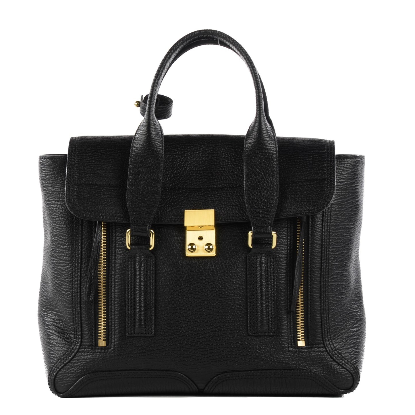 3.1 Textured Calfskin Medium Pashli Satchel Black