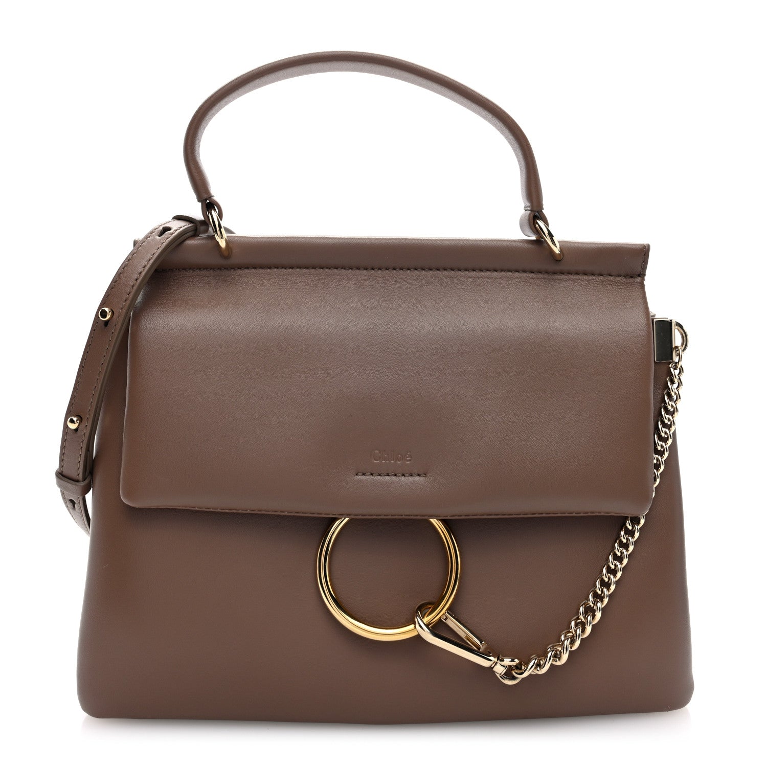 Chloe Calfskin Medium Faye Top Handle Bag Desert Taupe 1 of 9