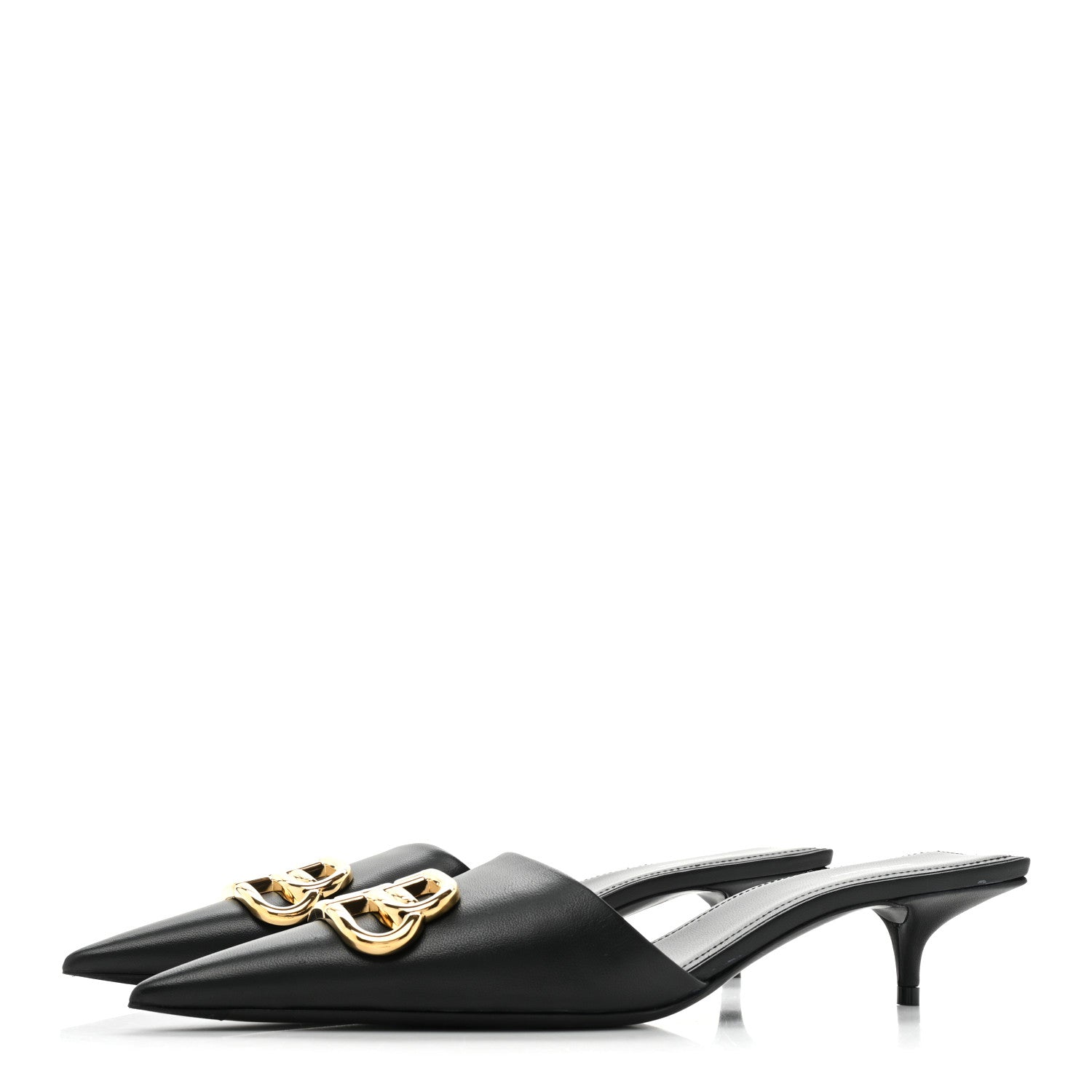 Balenciaga Soft Nappa BB Square Knife Pointed Toe 40mm Mules 37 Black 3 of 9