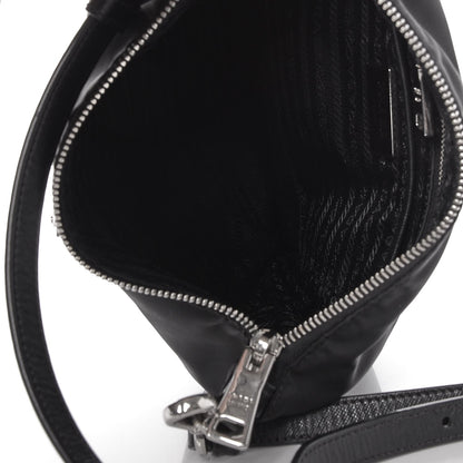 Prada Nylon Saffiano Flat Messenger Bag Black 10 of 13