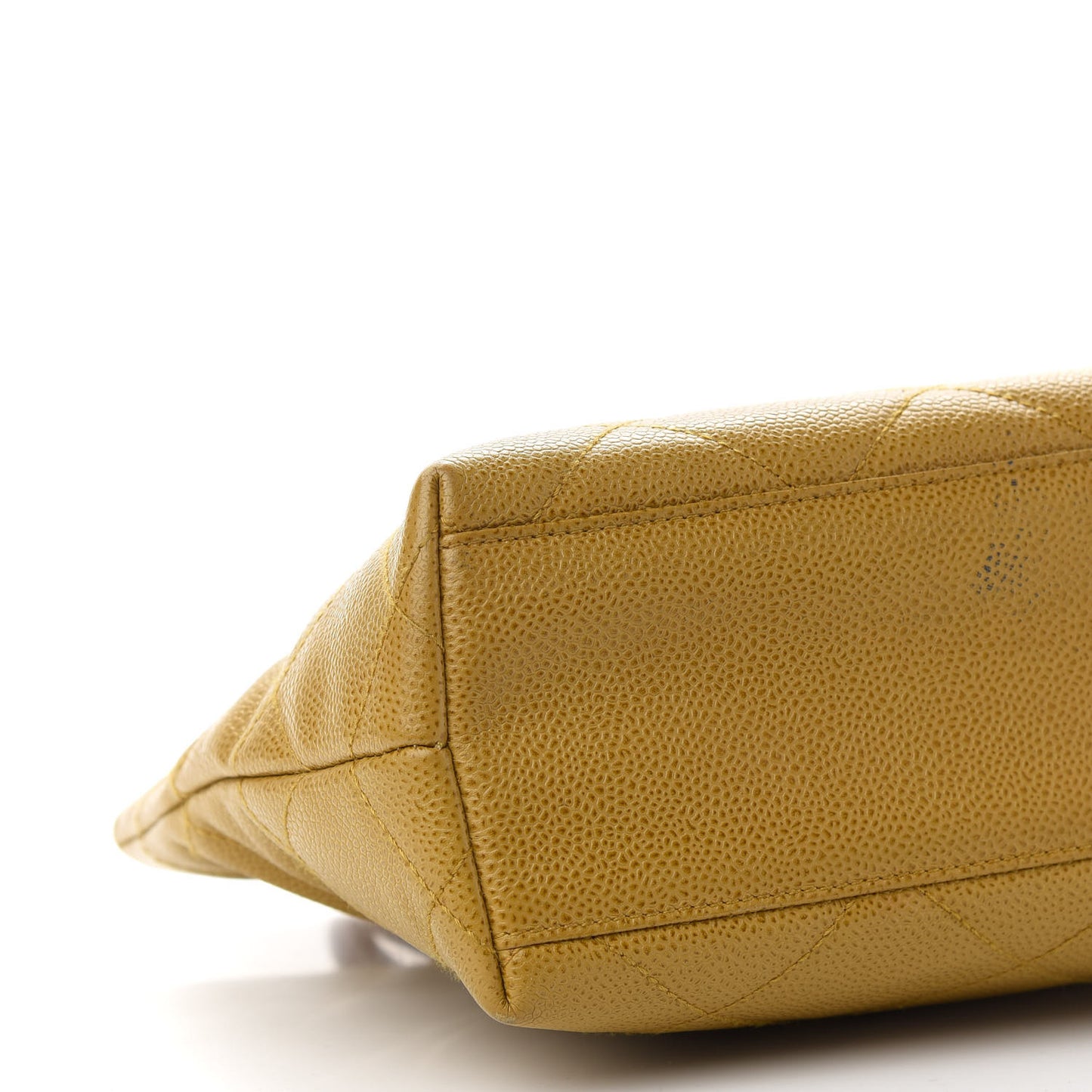 Caviar CC Wood Handle Tote Beige