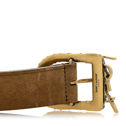 Saint Laurent Suede Monogram Celtique Belt 95 38 Light Brown 7 of 8