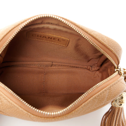 Chanel Caviar Quilted Mini Coco Tassel Camera Case Beige 5 of 10