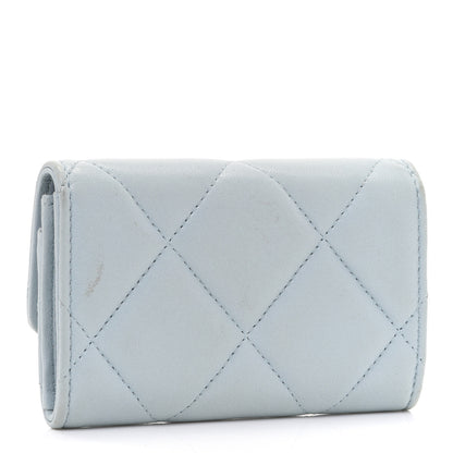 Chanel Lambskin Quilted Chanel 19 Flap Card Holder Light Blue 3 of 14