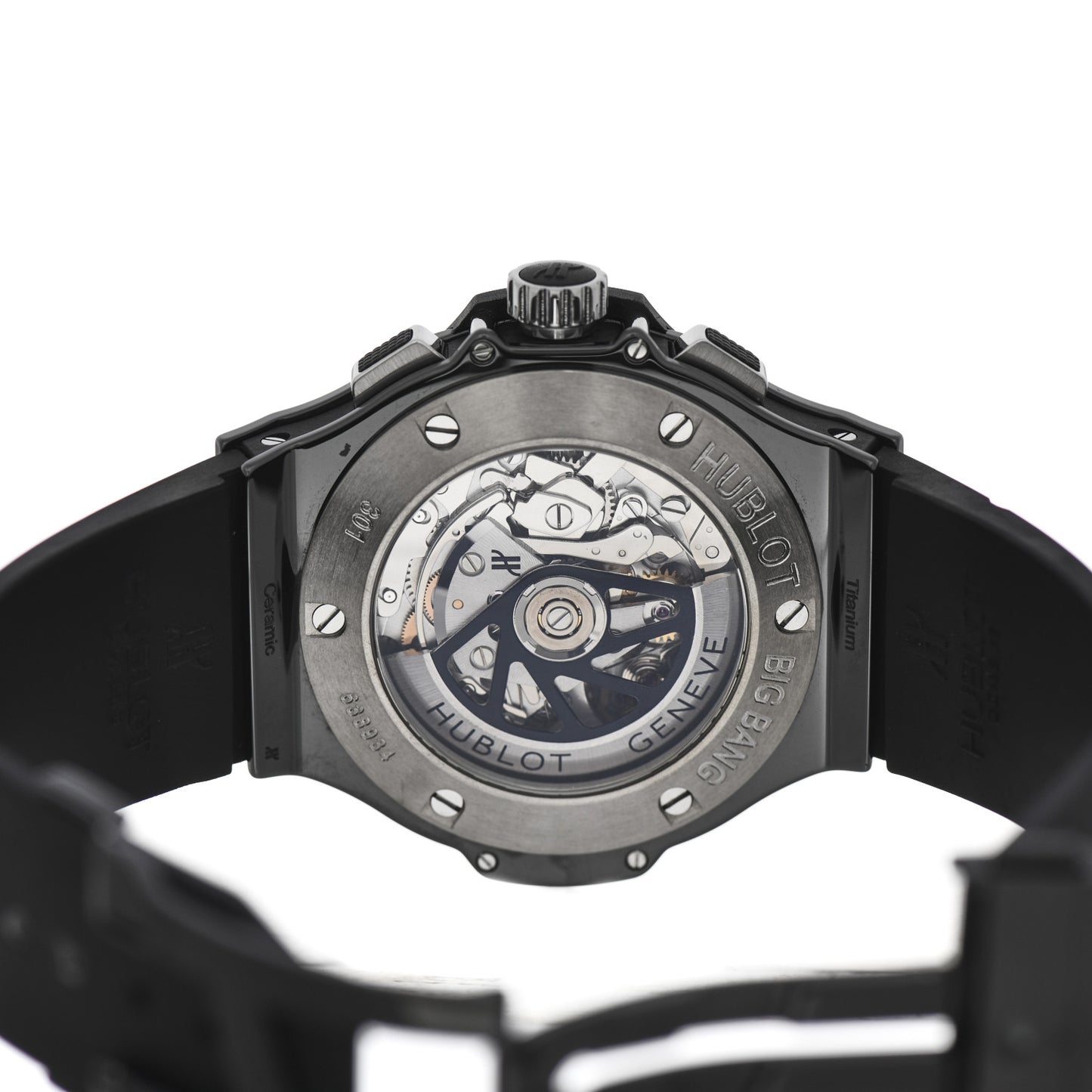 Ceramic Tungsten Rubber 44mm Big Bang Ice Bang Chronograph Automatic Watch Black 301.CK.1140.RX