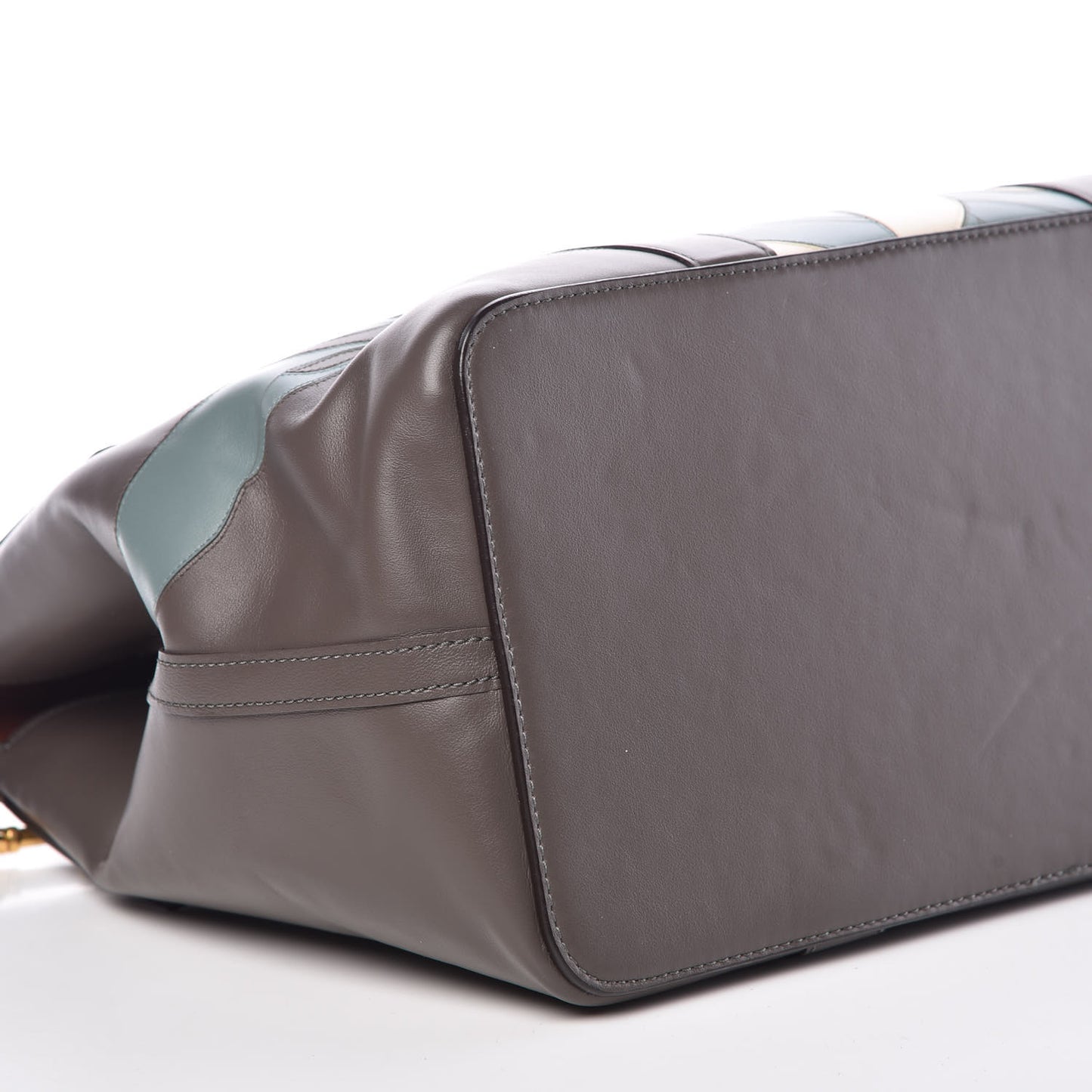 Smooth Calfskin Magnolia Patch Bayswater Dark Clay Chalk