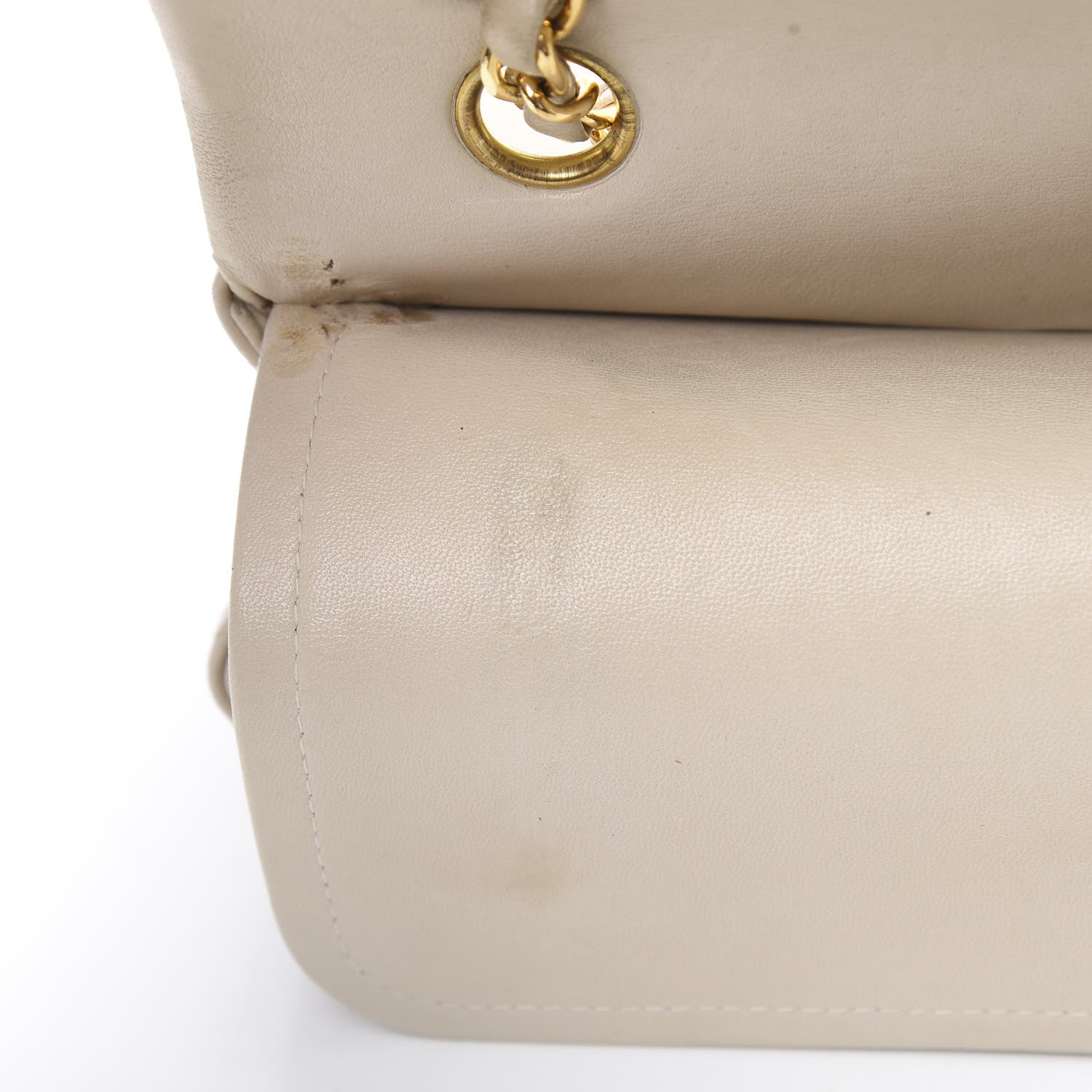 Chanel Lambskin Quilted Medium Double Flap Beige 14 of 22