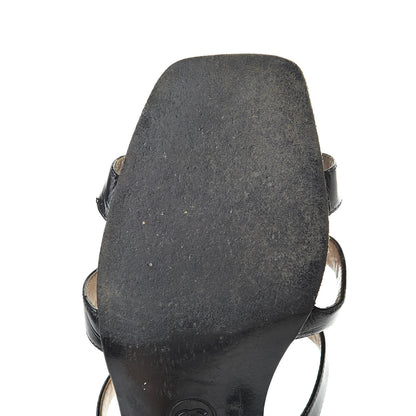 Chanel Patent CC Strappy Sandals 35 Black Beige 18 of 20