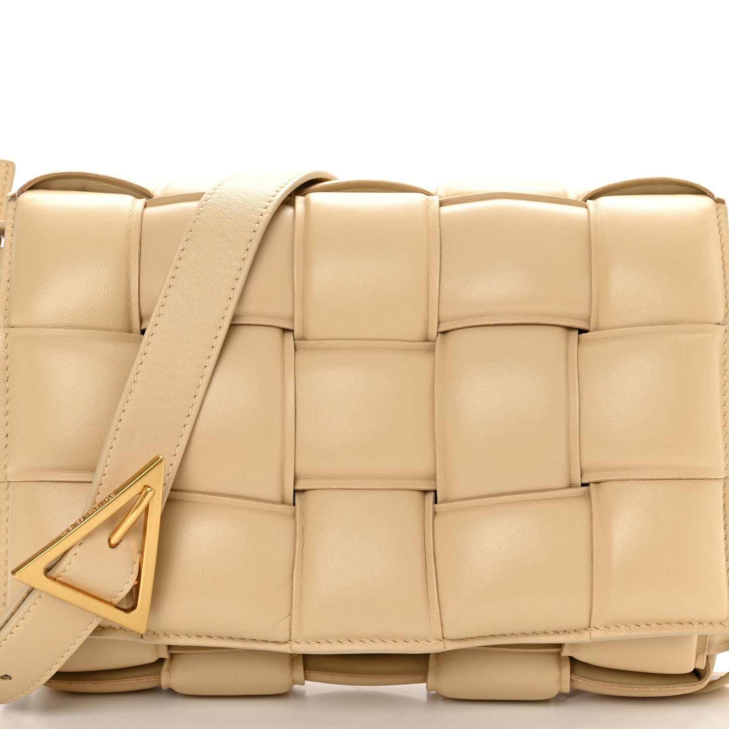 Nappa Maxi Intreccio Padded Cassette Crossbody Bag Porridge