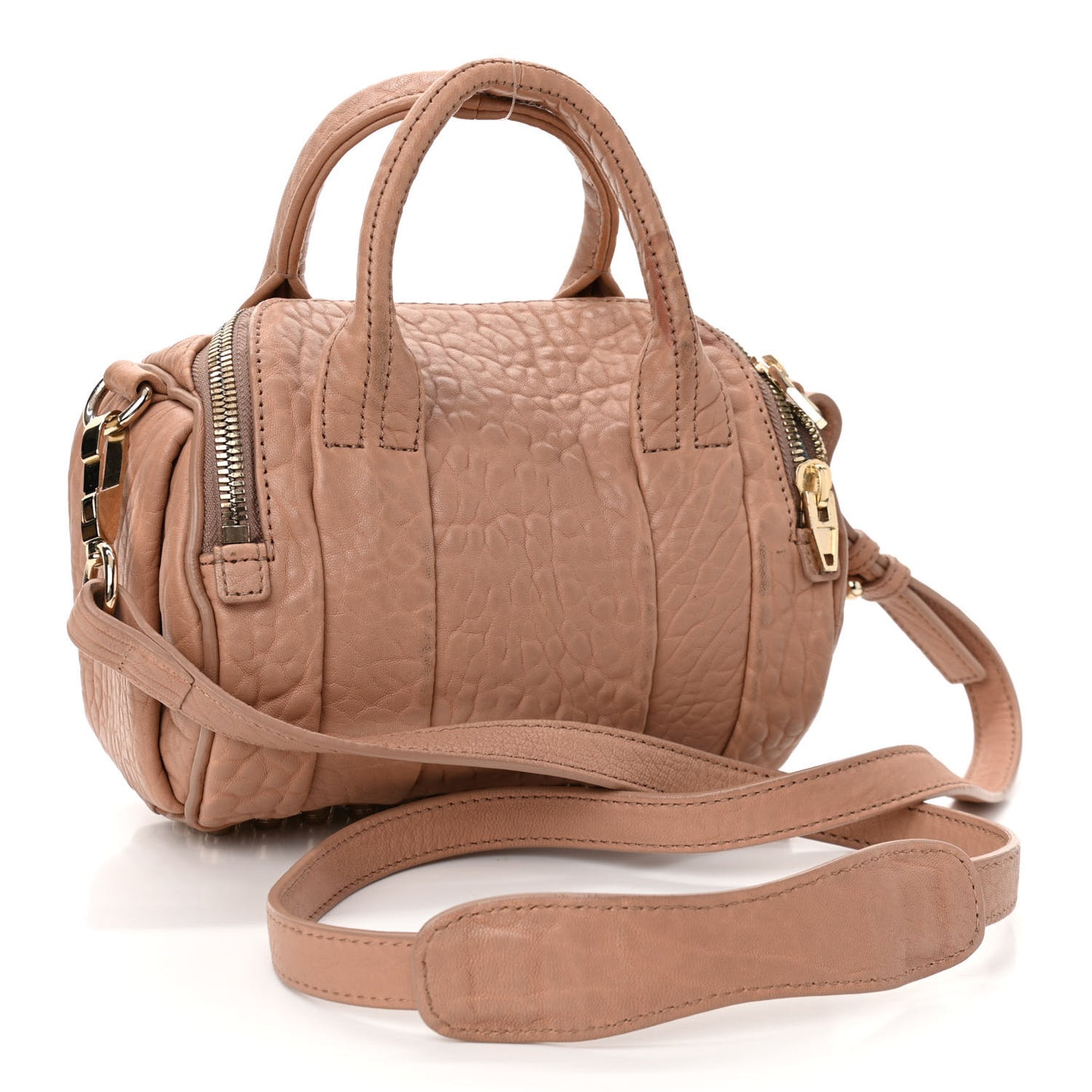 Pebbled Lambskin Mini Rockie Latte Gold Hardware