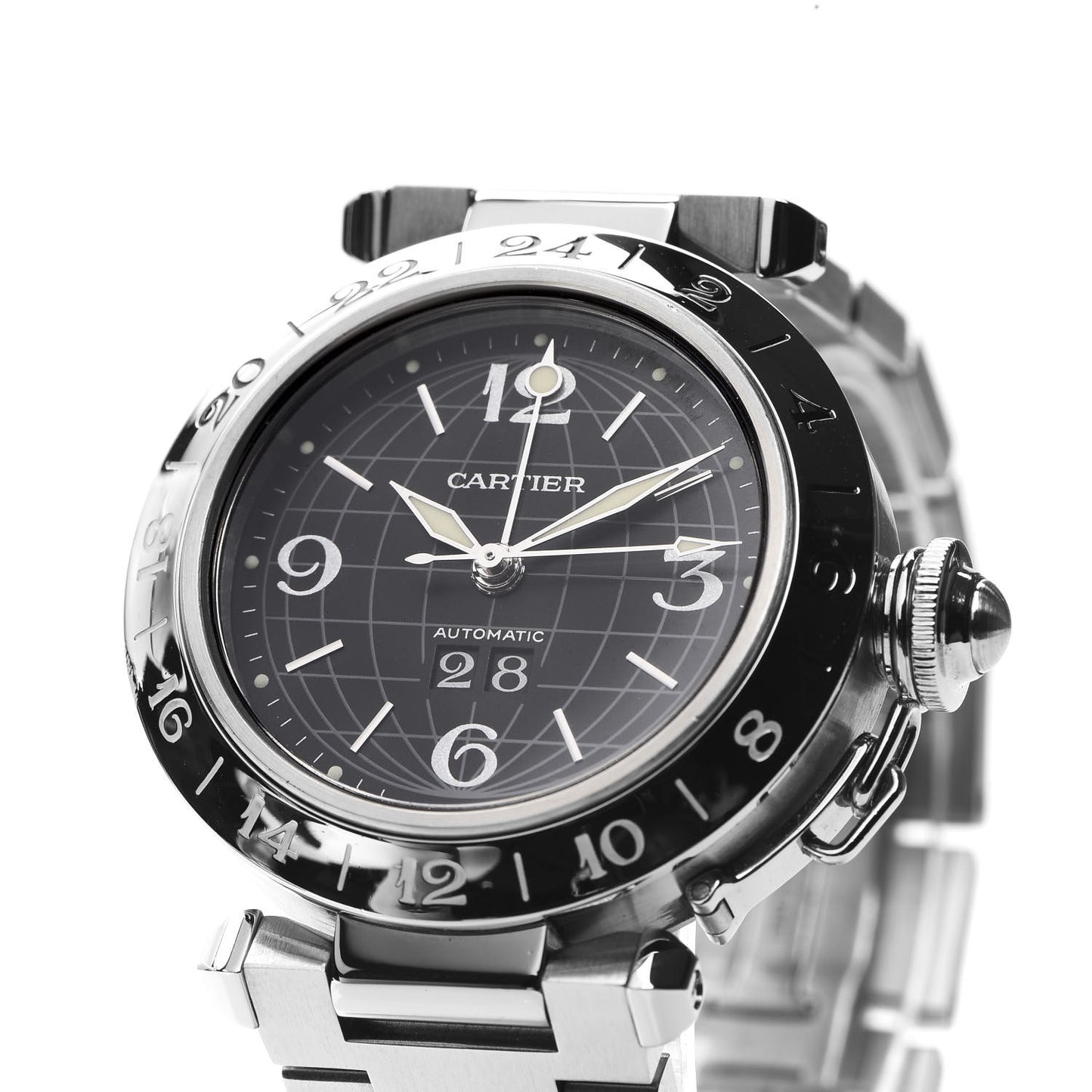 Stainless Steel 35mm Pasha C Big Date Automatic Watch Black