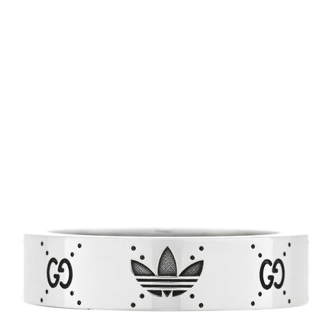 X ADIDAS Sterling Silver Trefoil GG Monogram Band Ring 61 9.75