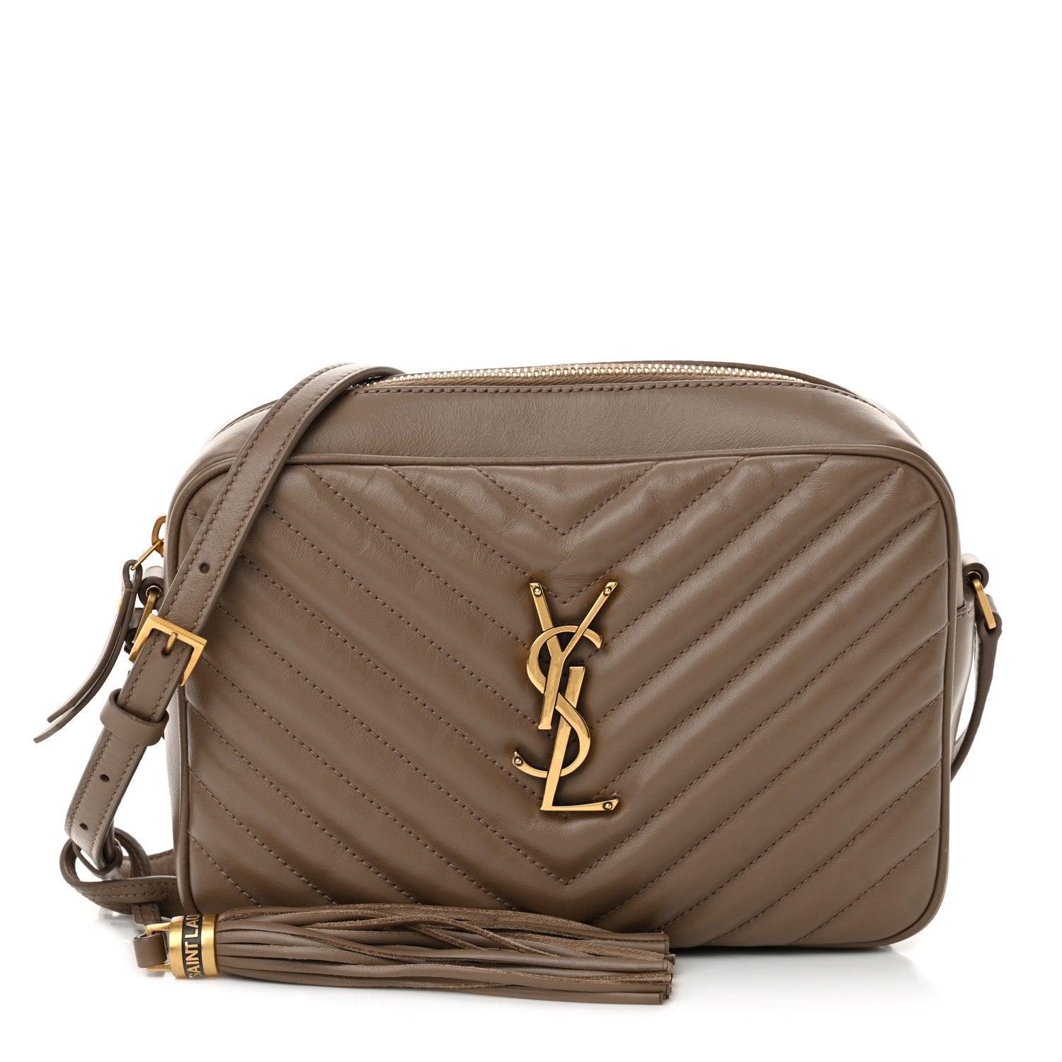 Saint Laurent Calfskin Matelasse Monogram Lou Camera Bag Taupe 1 of 10