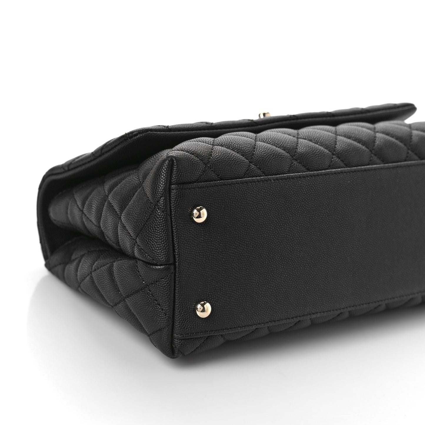 Caviar Quilted Small Coco Handle Flap Black