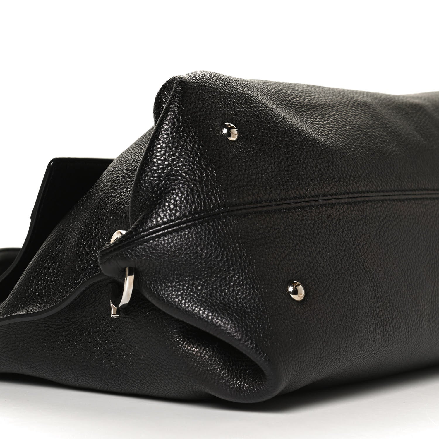 Salvatore Ferragamo Calfskin Sofia Gancini Satchel Black 9 of 12