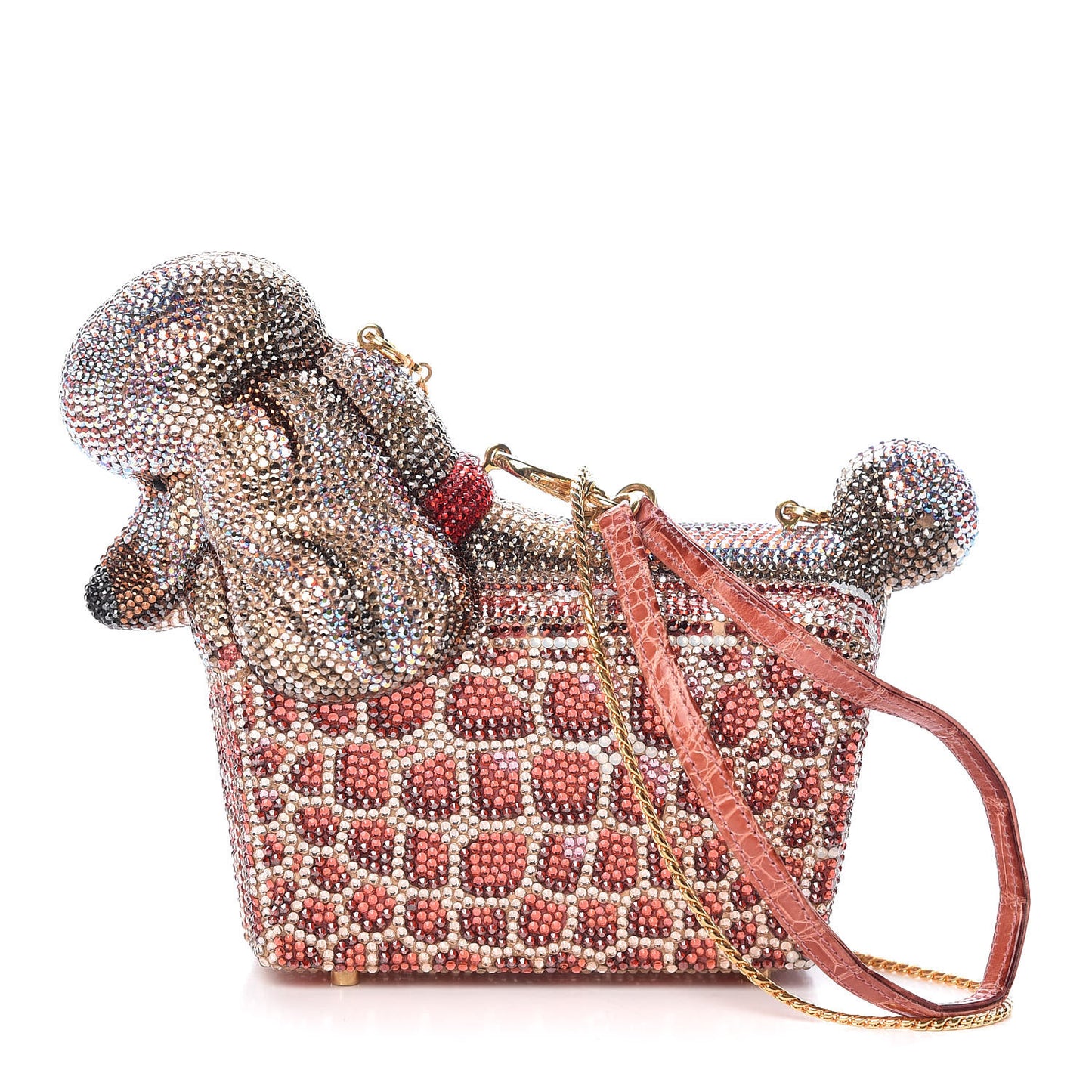 Crystal Chloe Poodle Minaudiere Clutch Multicolor