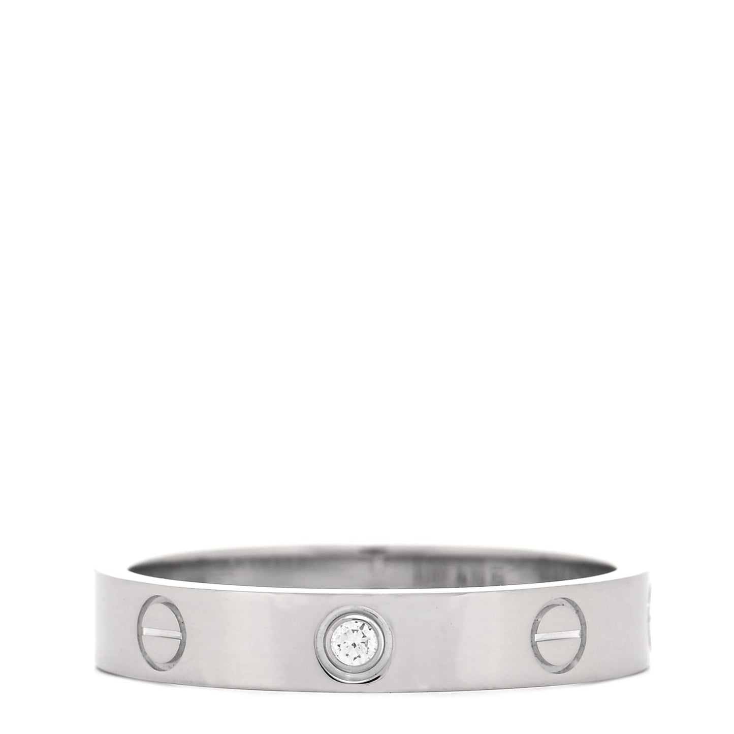 18K White Gold Diamond 4mm LOVE Wedding Band Ring 59 8.75