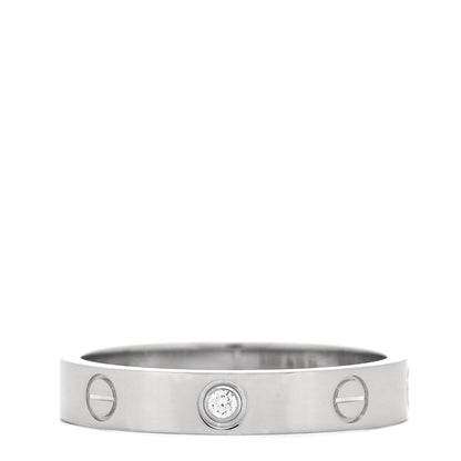 Cartier 18K White Gold Diamond 4mm LOVE Wedding Band Ring 59 8.75 1 of 5