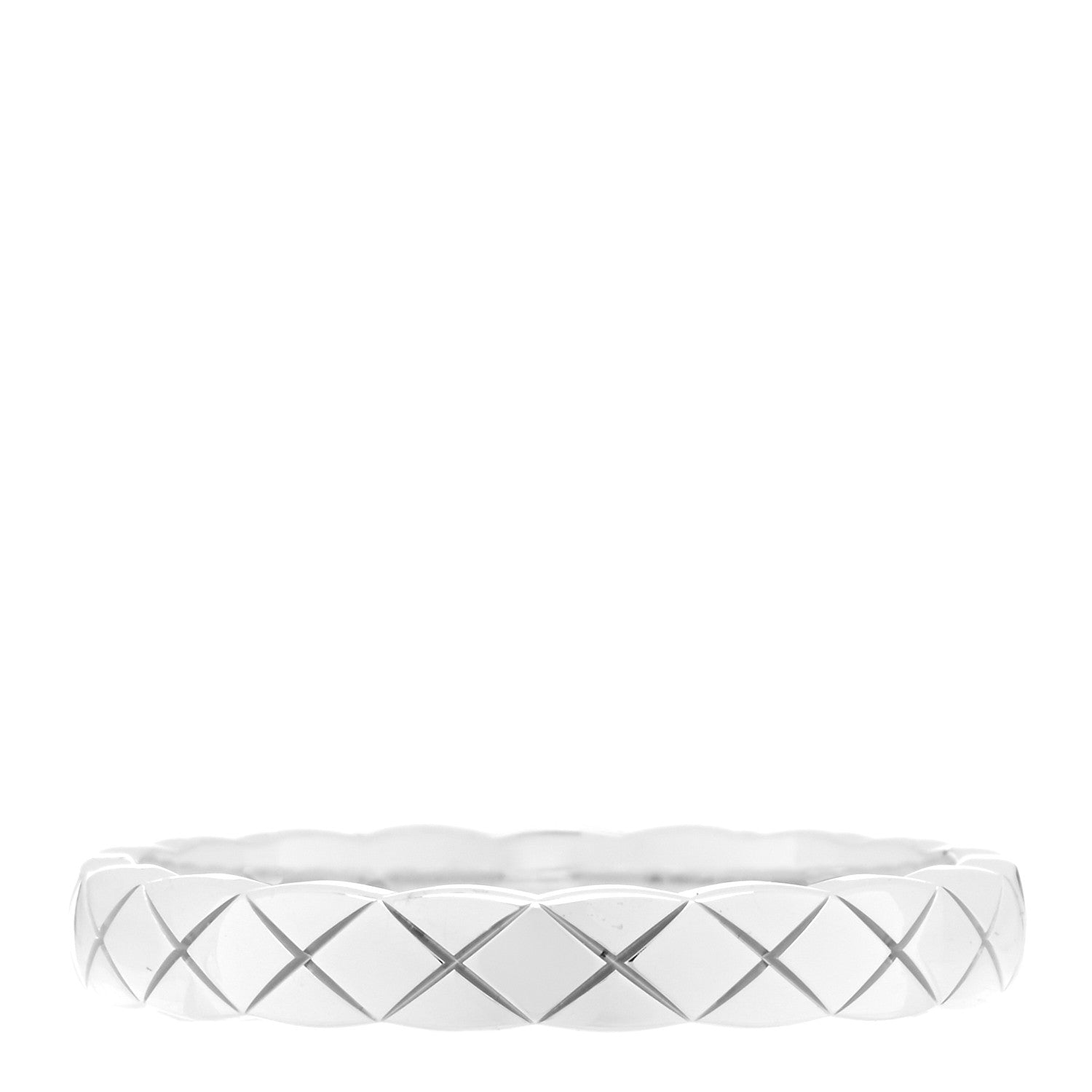 Chanel 18K White Gold Mini Coco Crush Ring 57 8 3 of 4