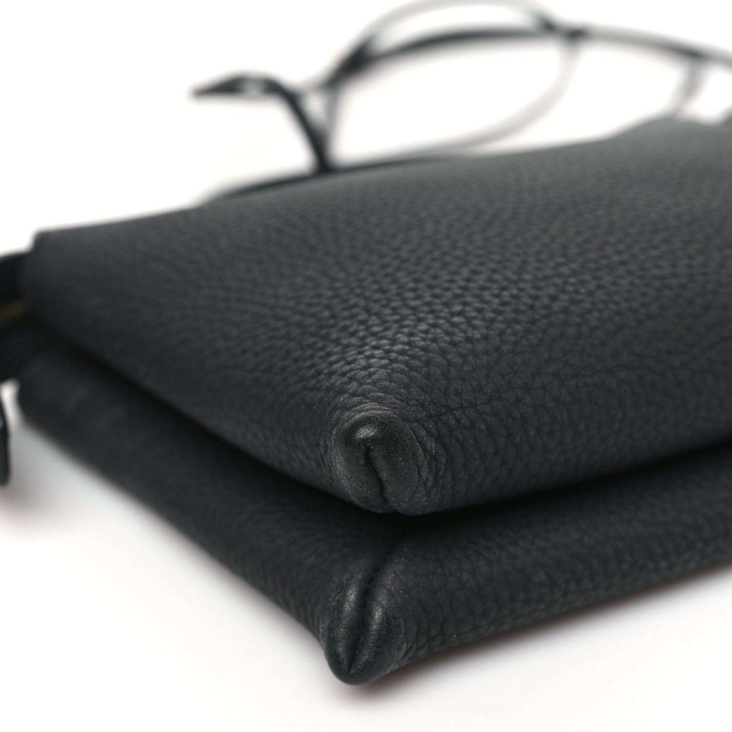 Matte Grained Calfskin Mini Nu Twin Bag Black