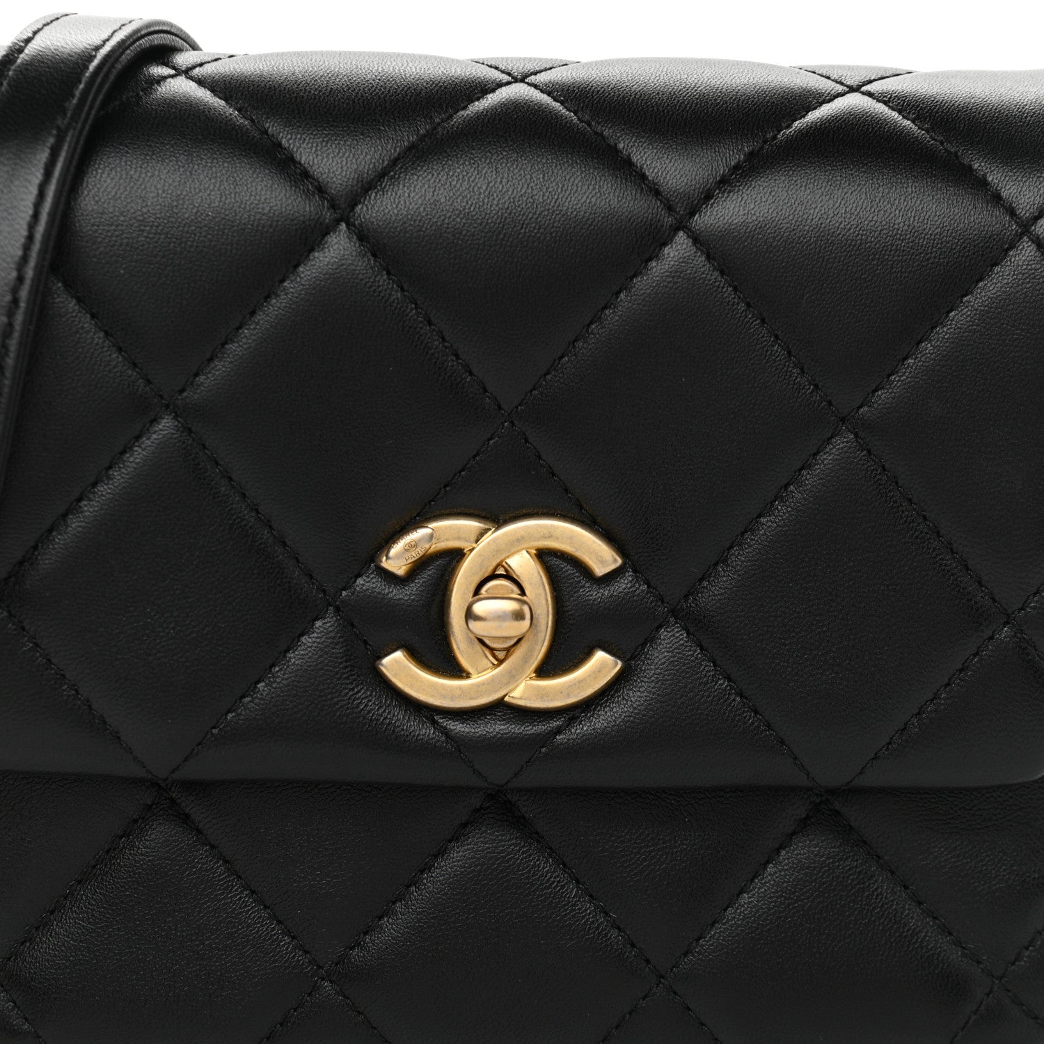 Chanel Lambskin Quilted Mini Side Note Flap Black 8 of 10