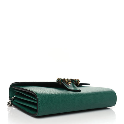 Gucci Calfskin Mini Dionysus Chain Wallet Emerald 4 of 10