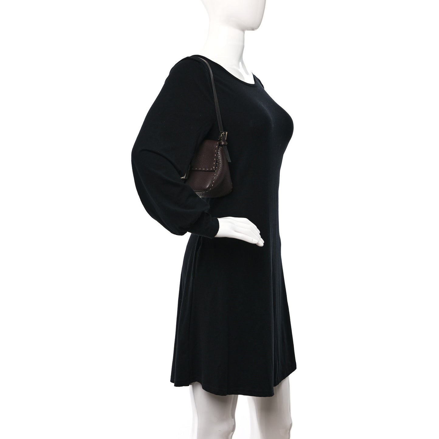 Calfskin Romano Selleria Mini Mama Baguette Brown