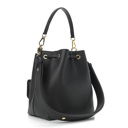 Louis Vuitton Calfskin Lockme Bucket MM Black 3 of 10