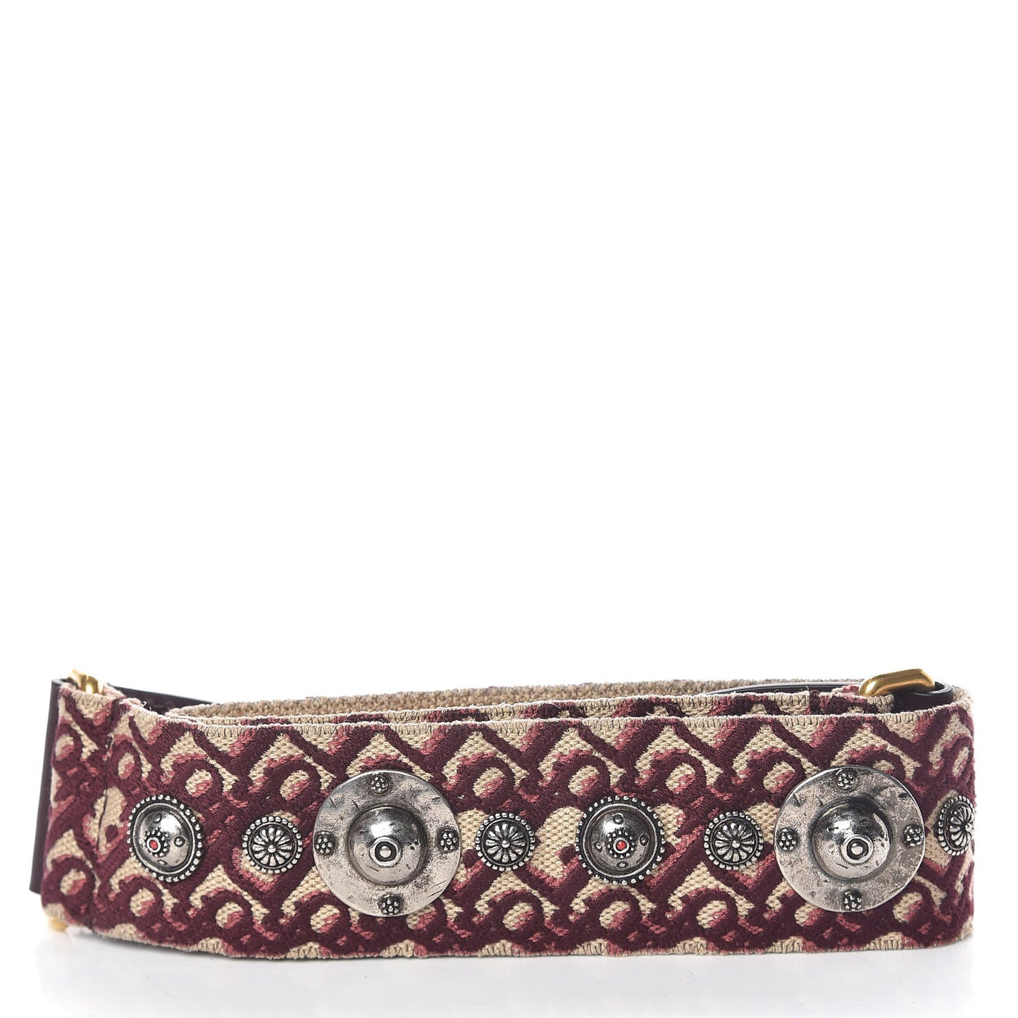 Oblique Studded Shoulder Strap Burgundy