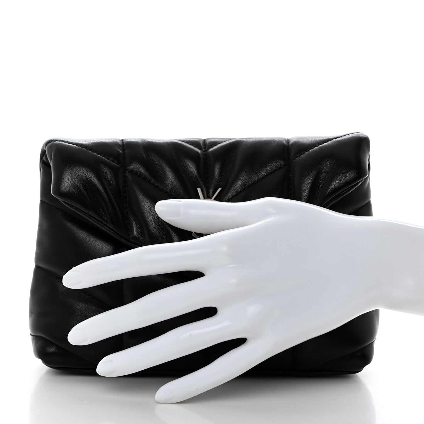Lambskin Monogram Loulou Puffer Pouch Clutch Black