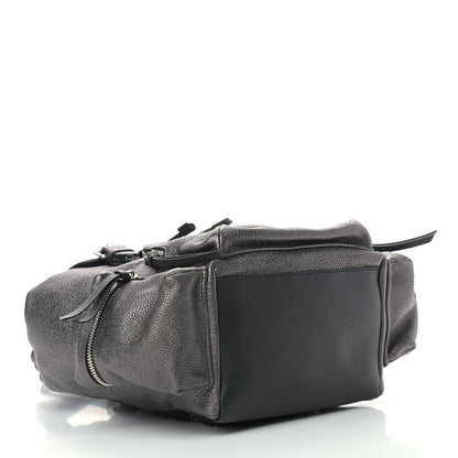 Burberry Metallic Deerskin Medium Rucksack Backpack Dark Grey 4 of 9