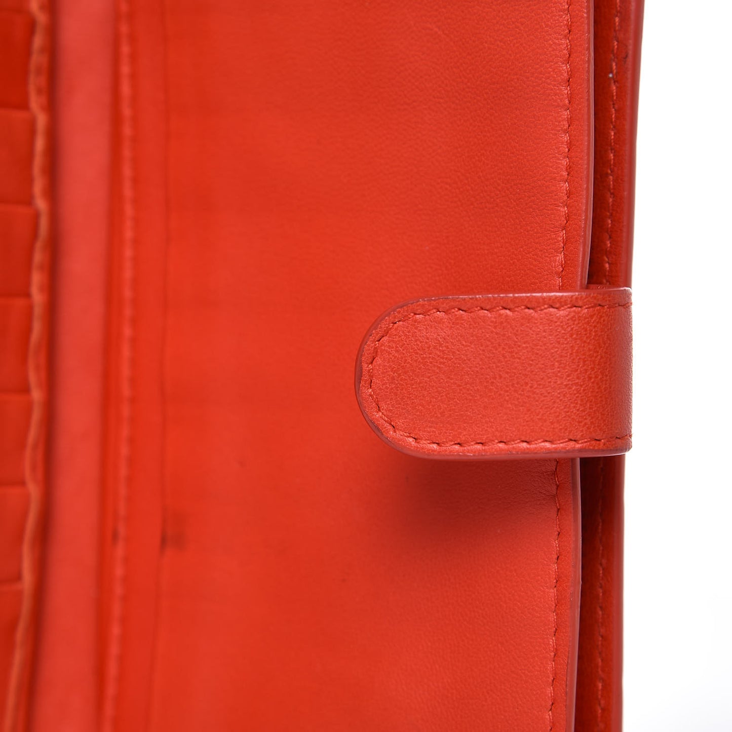 Nappa Intrecciato Continental Snap Wallet Corniola