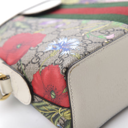 Gucci GG Supreme Monogram Flora Web GG Small Ophidia Dome Shoulder Bag White 12 of 14