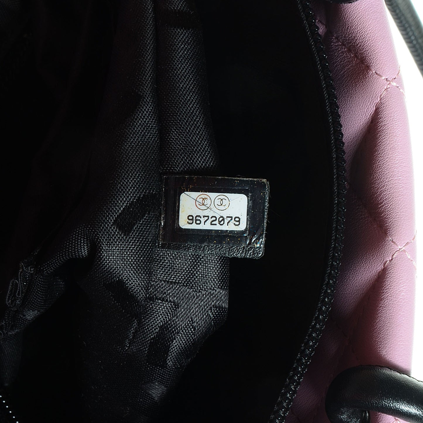 Calfskin Quilted Medium Cambon Tote Pink Black