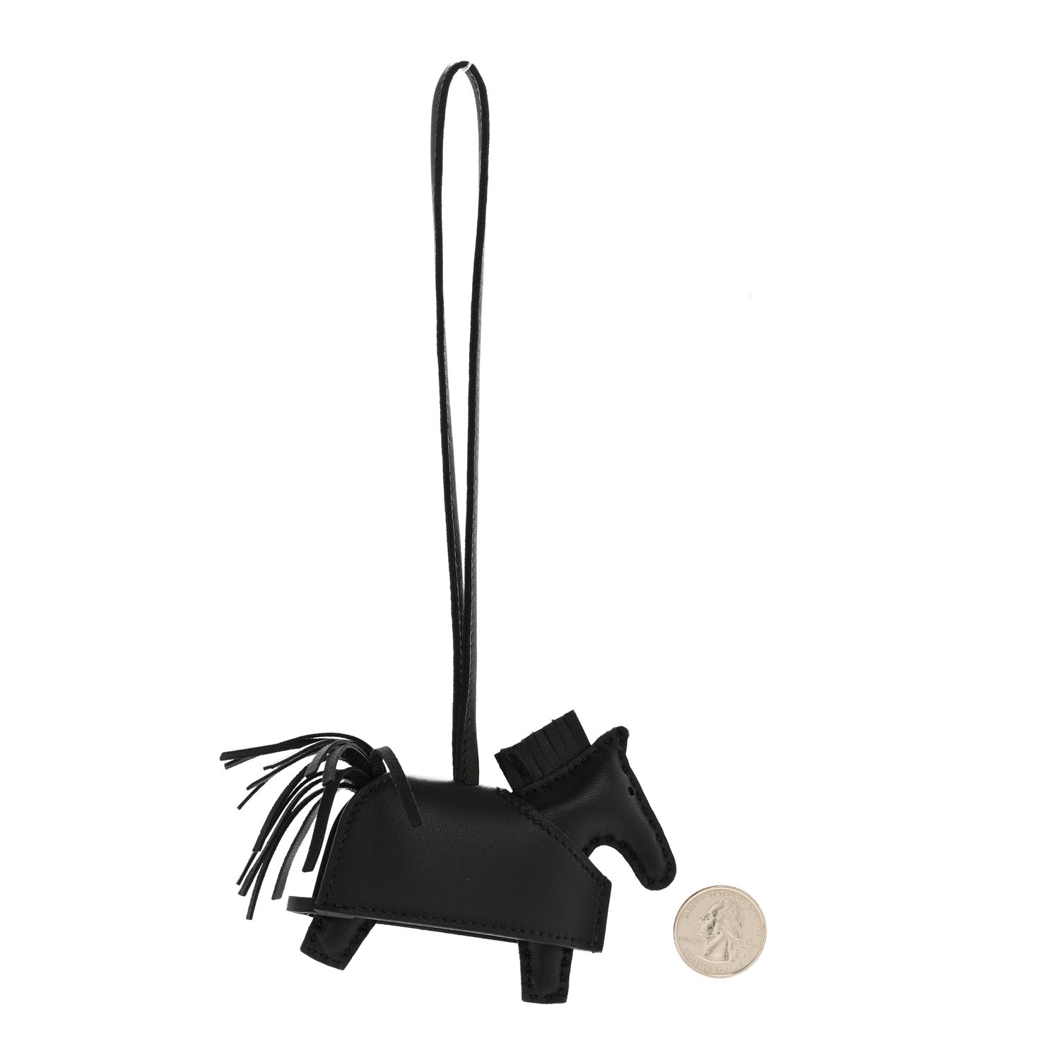 Hermes Milo Lambskin Studded Grigri Rodeo Robeo Rock Horse Bag Charm PM Black 2 of 5