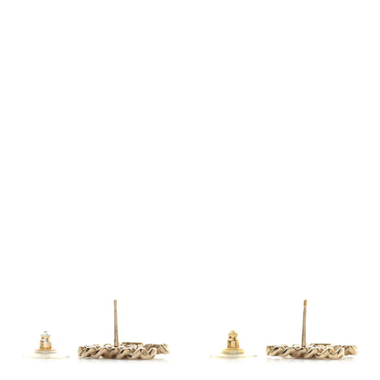 Chanel Metal Chain Link CC Earrings Gold 4 of 4